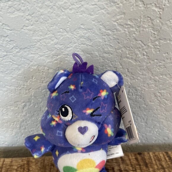 2020 CARE BEARS Plush HARMONY BEAR 6” Purple Winking Rainbow Toy - Picture 3 of 9